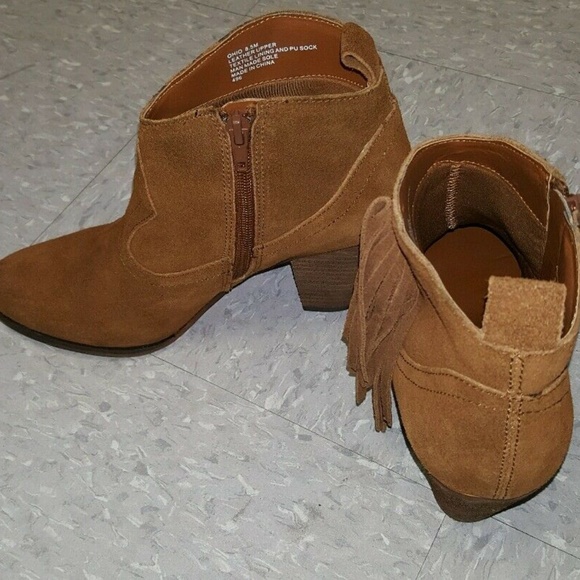 Steve Madden Cognac Suede Fringe Ankle Booties - Picture 6 of 6